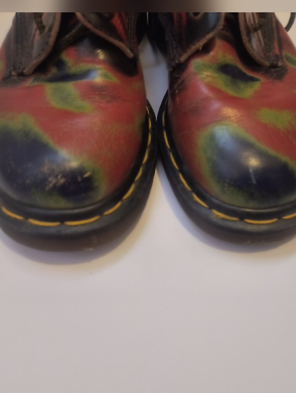 Vintage Dr. Martens Made in England Tie Dye Rub Off Boots UK 4 US 6 - Picture 3 of 11